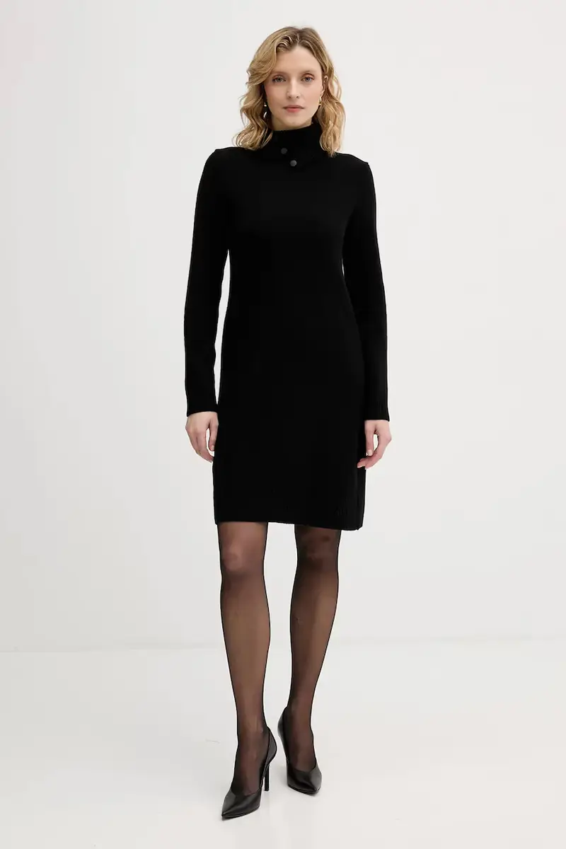 vestito con lana Nero