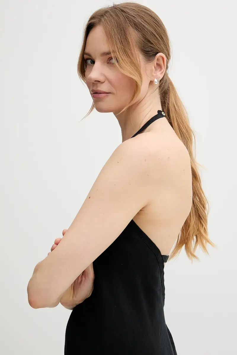 vestito di lino colore nero 4AGHDV0BF miniatura 4