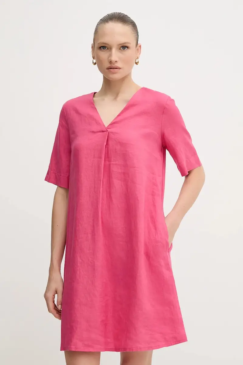 vestito di lino colore rosa 4AGHDV0B0