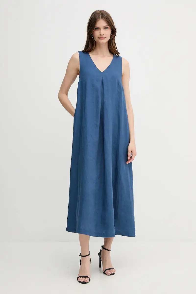 vestito di lino colore rosa Blu navy