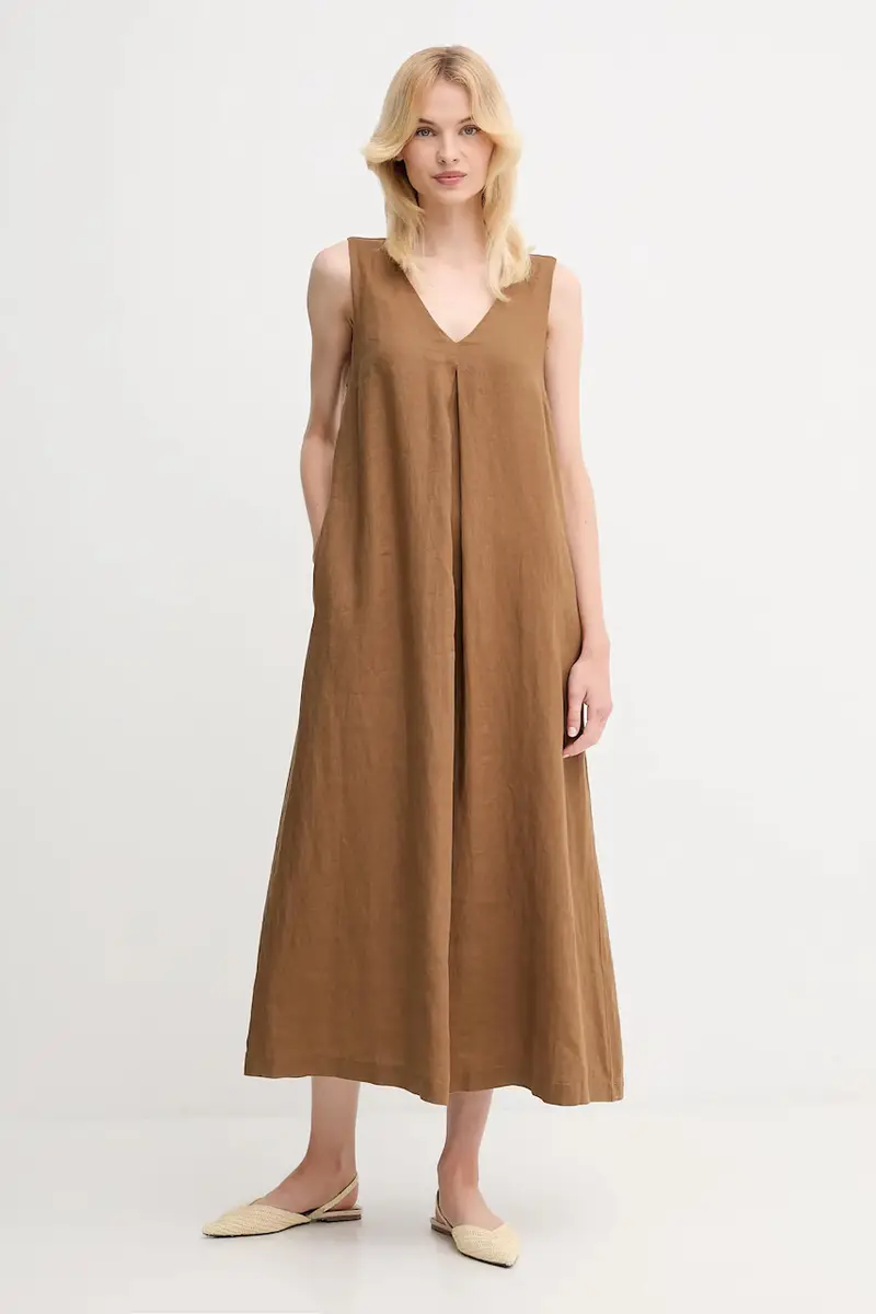 vestito di lino colore rosa Marrone