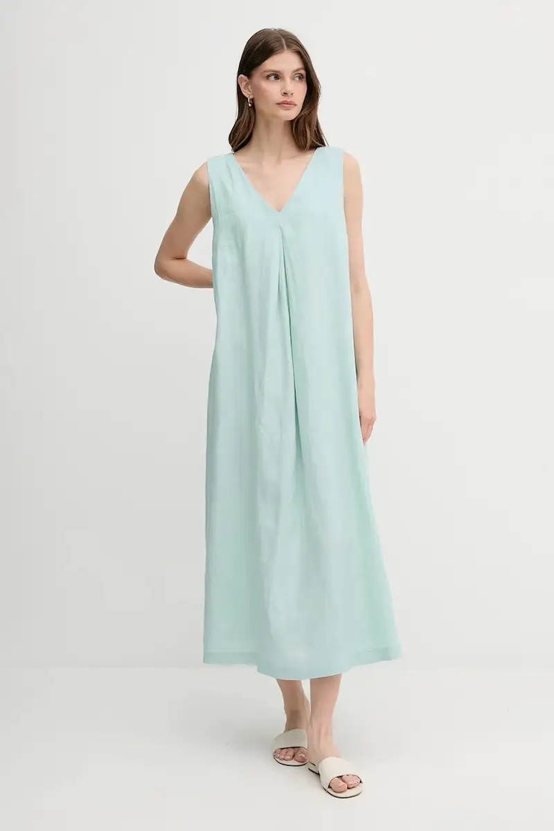 vestito di lino colore rosa Turchese miniatura 2