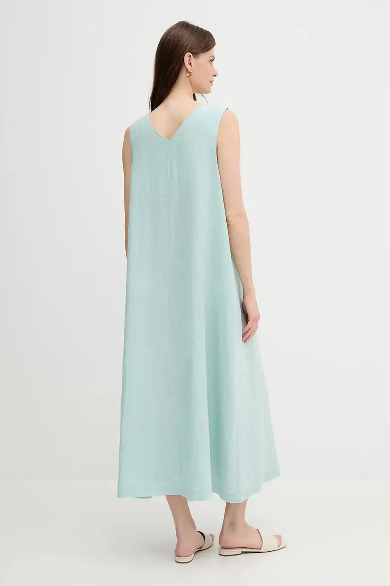 vestito di lino colore rosa Turchese miniatura 3