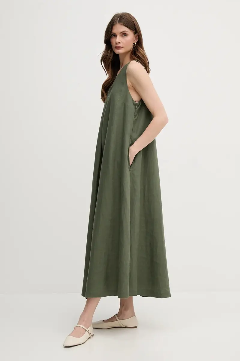 vestito di lino colore rosa Verde miniatura 2