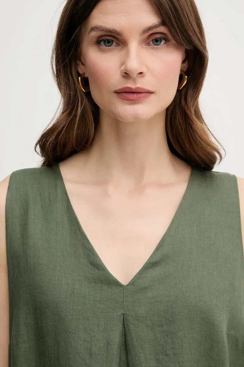 vestito di lino colore rosa Verde miniatura 5