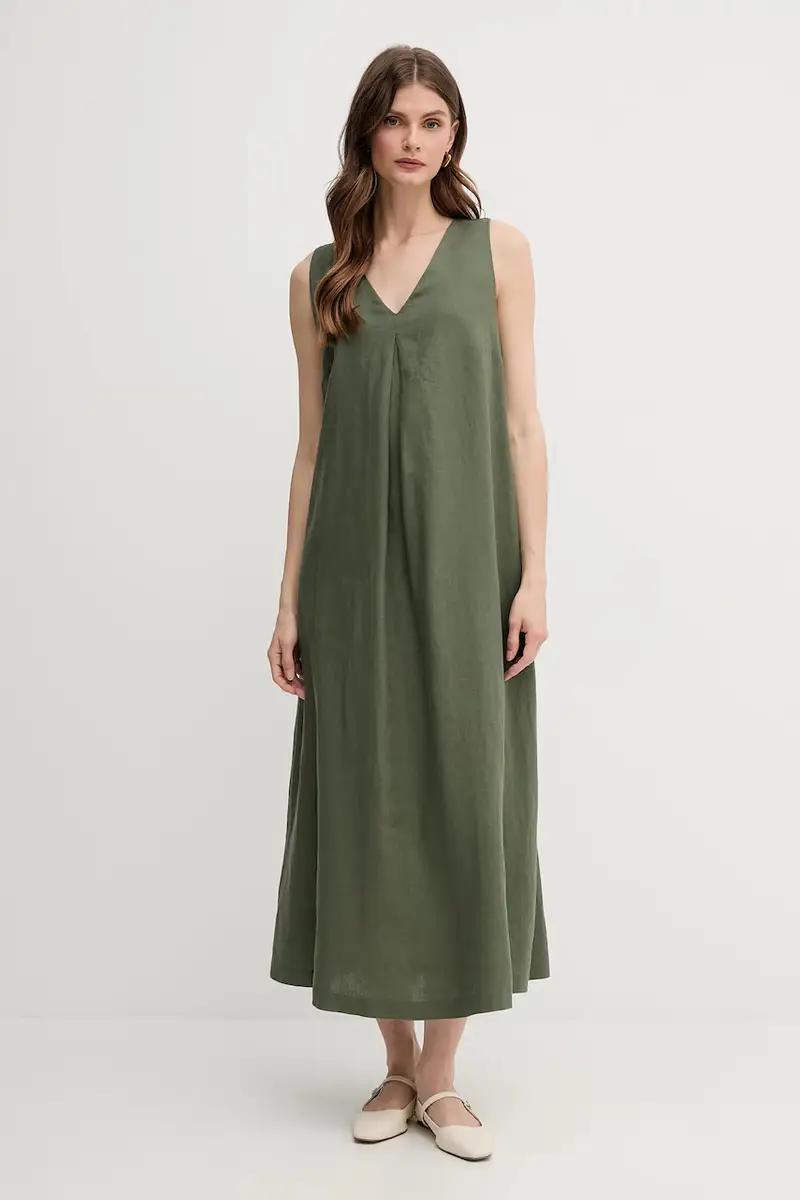 vestito di lino colore rosa Verde