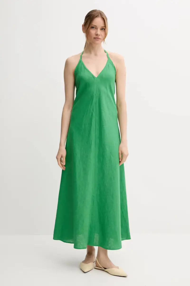 vestito di lino colore verde 4AGHDV0BF