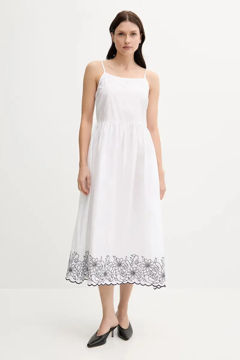 vestito in cotone colore bianco 4KUSDV0B7