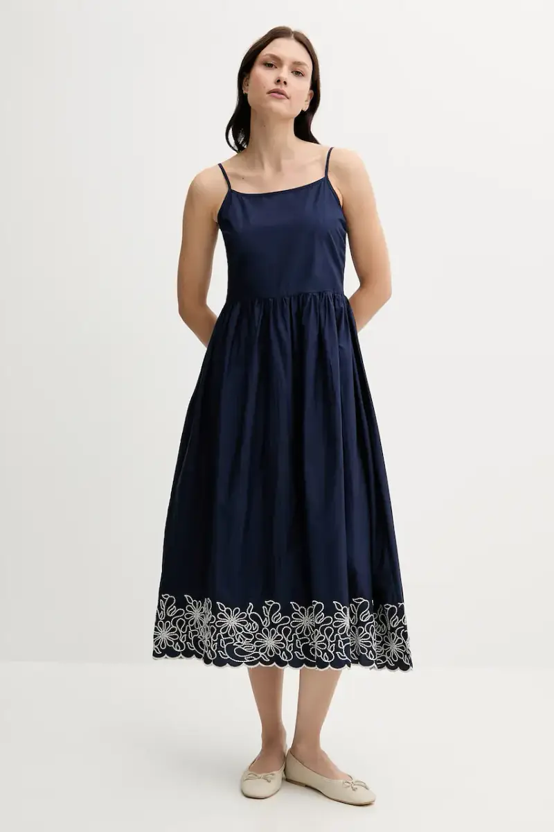 vestito in cotone colore blu navy 4KUSDV0B7