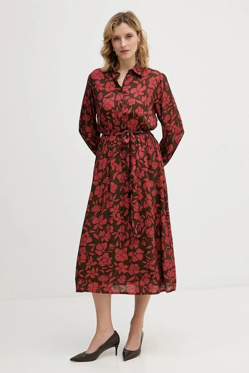 United Colors Of Benetton Maglia rossa a campana con fiori miniatura 2