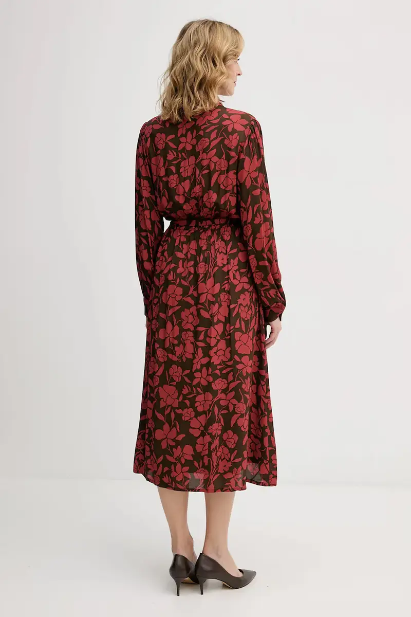 United Colors Of Benetton Maglia rossa a campana con fiori miniatura 3