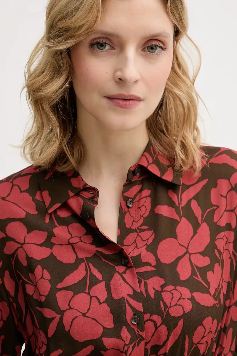 United Colors Of Benetton Maglia rossa a campana con fiori miniatura 4