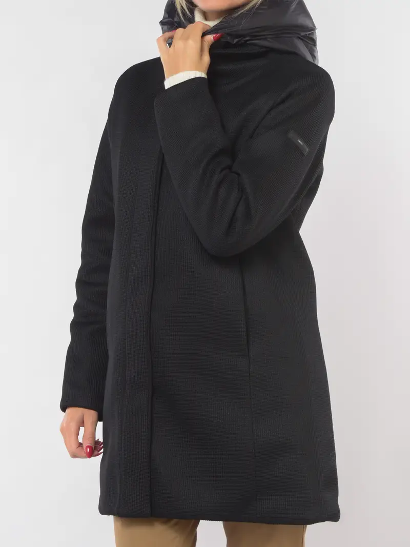 giaccone da donna Unity Lover Lungo con pettorina NERO