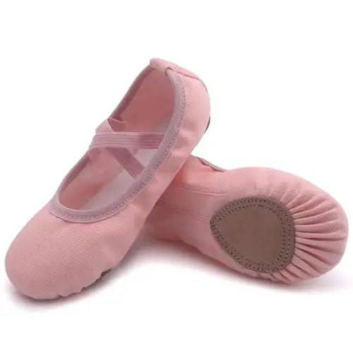 Uniuni Scarpette Danza Classica Bambina Tela Scarpe da Balletto Donna Mezza Punta Ginnastica Scarpe Ragazze Suola in