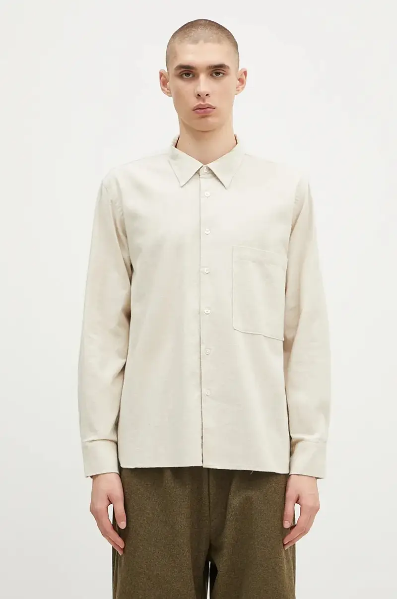 camicia in cotone uomo colore beige 31651