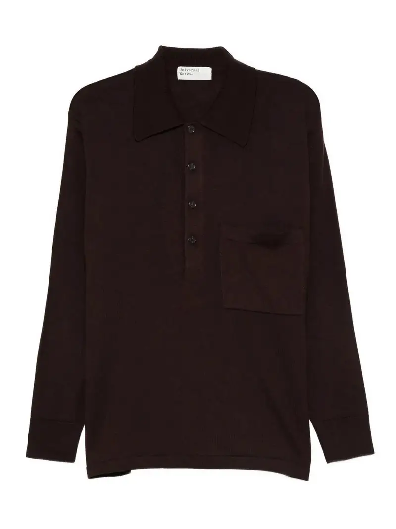 Maglia in maglia merino a maniche lunghe Marrone