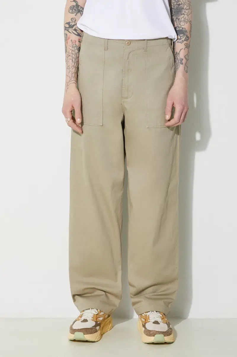 pantaloni in cotone Fatigue Pant colore beige 132.STONE