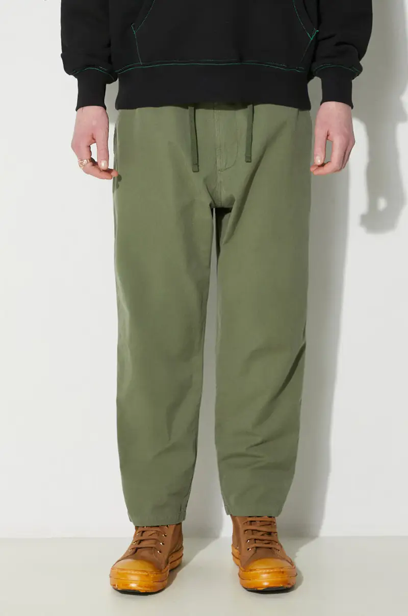 pantaloni in cotone Hi Water Trouser colore verde 30520.BIRCH