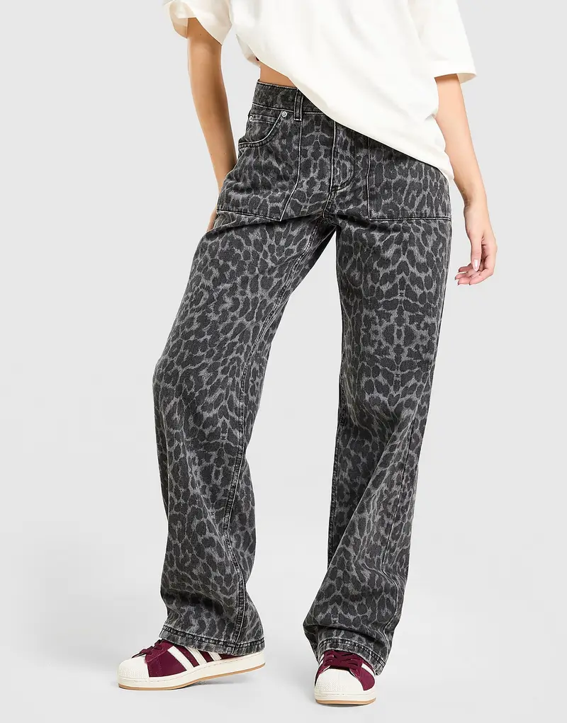 Jeans Loose a Vita Media, nero