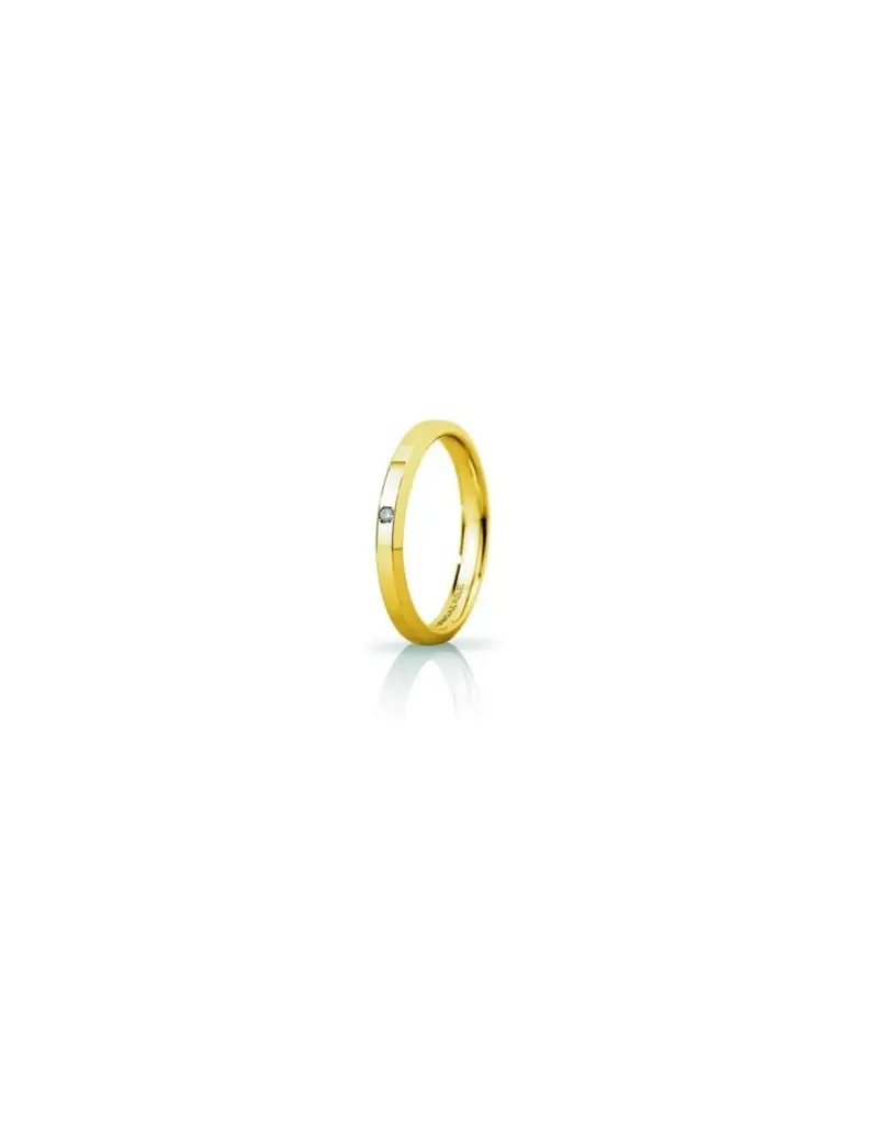 Fede UNOAERRE Fedi Brillanti Promesse Hydra Slim in oro giallo con diamante 30AFC280/001C01