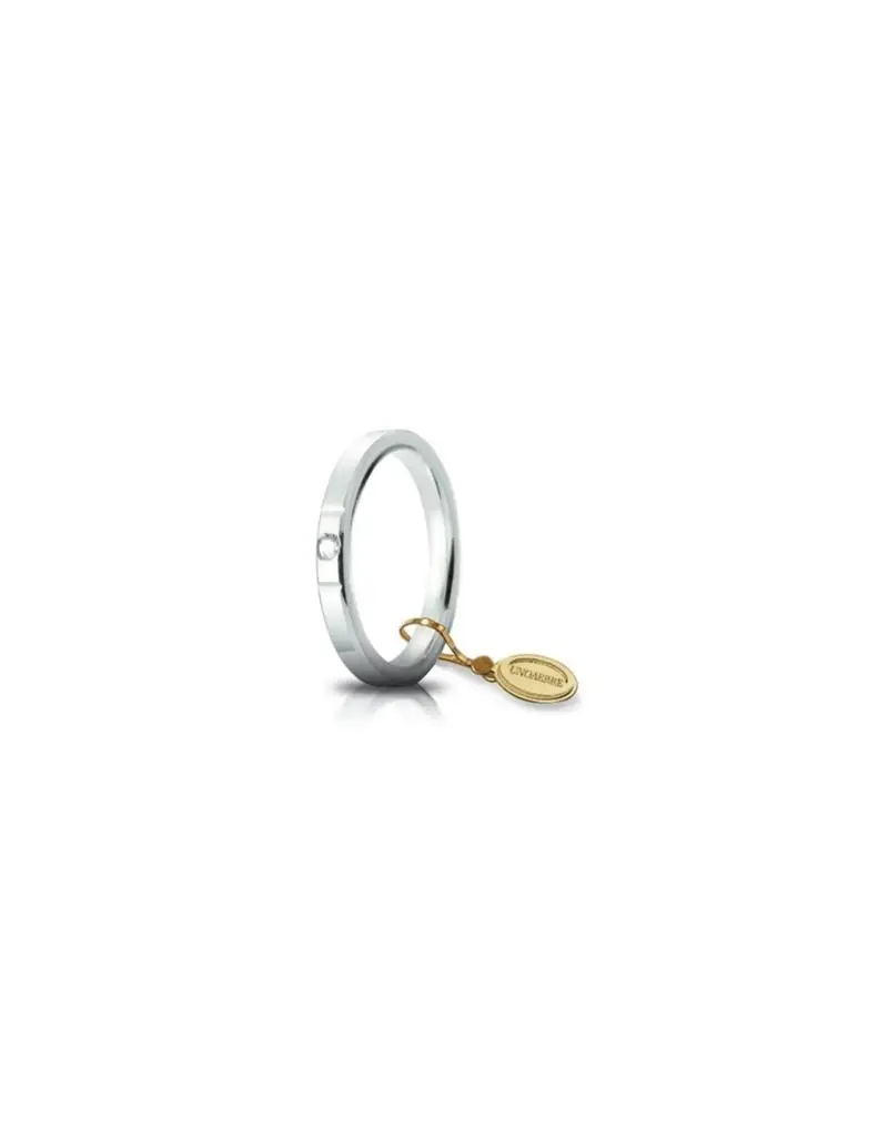 Fede UNOAERRE Fedi Cerchi di Luce 2,5 mm in oro bianco con diamante 25AFC2/001C04