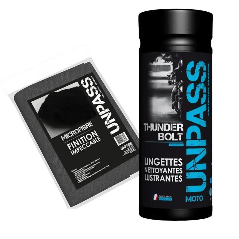 Salviette detergenti e panno in microfibra in bustina UNPASS (x35)