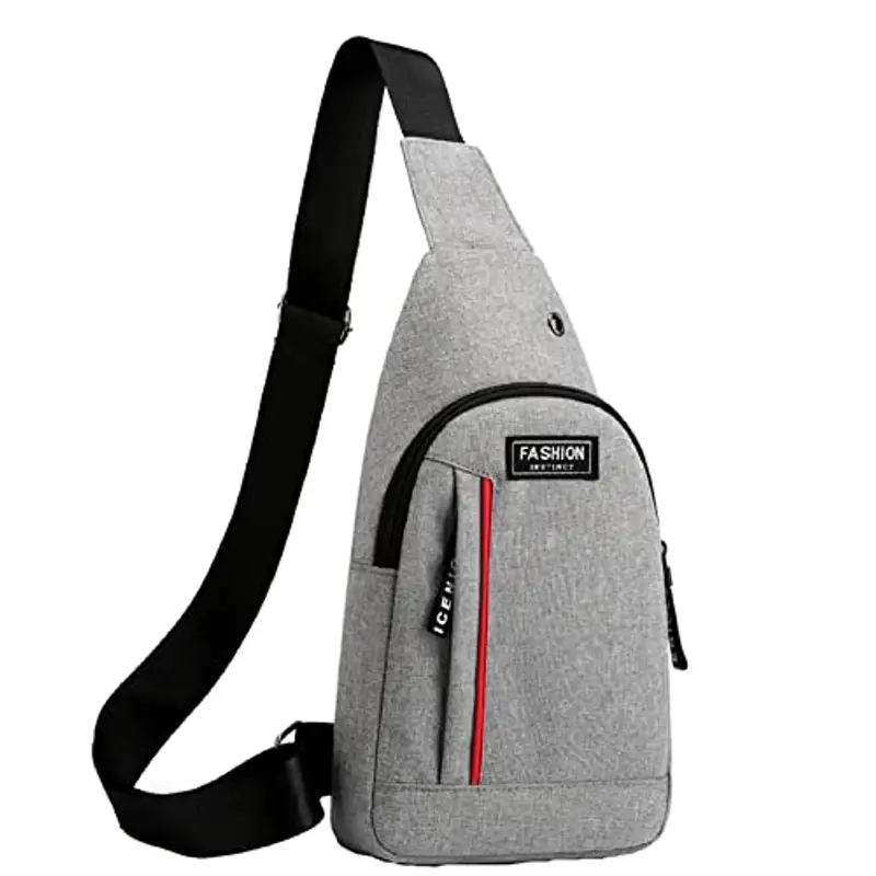 Uomini Messenger Moda Tempo Libero Borsa Petto Sport Zaino Uomo Borsa Crossbody Uomini Spalla Tote Bag, Grigio, Taglia unica