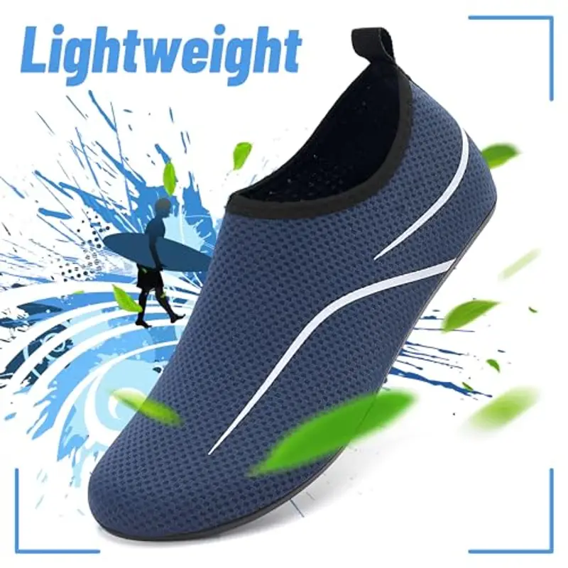 Uomo Donna Scarpe da Scoglio Water Shoes Scarpette per Scogli Scarpe Mare Antiscivolo Scarpe Spiaggia Traspirante Scarpe Acquatiche per Sport Acquatici Parco Acquatico. Blu, 40 EU miniatura 2