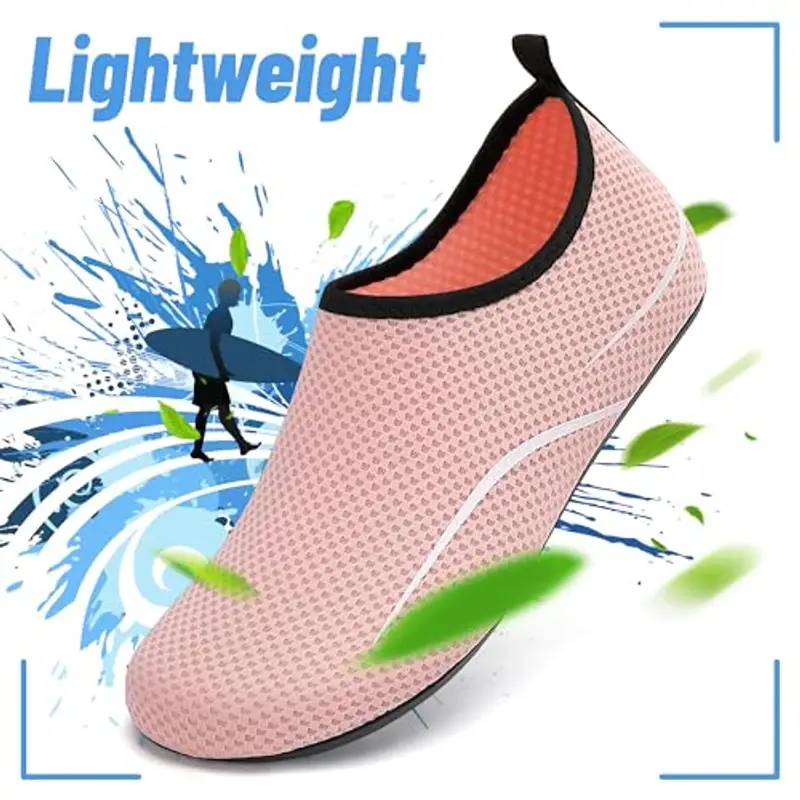 Uomo Donna Scarpe da Scoglio Water Shoes Scarpette per Scogli Scarpe Mare Antiscivolo Scarpe Spiaggia Traspirante Scarpe Acquatiche per Sport Acquatici Parco Acquatico.Rosa, 38 EU miniatura 2
