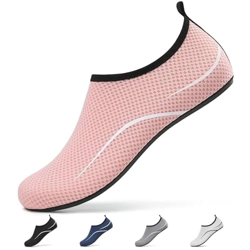 Uomo Donna Scarpe da Scoglio Water Shoes Scarpette per Scogli Scarpe Mare Antiscivolo Scarpe Spiaggia Traspirante Scarpe Acquatiche per Sport Acquatici Parco Acquatico.Rosa,39 EU