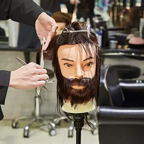 Uomo Testa di manichino Neverland Testa di manichino per parrucchiere 100% fibra sintetica con barba miniatura 3