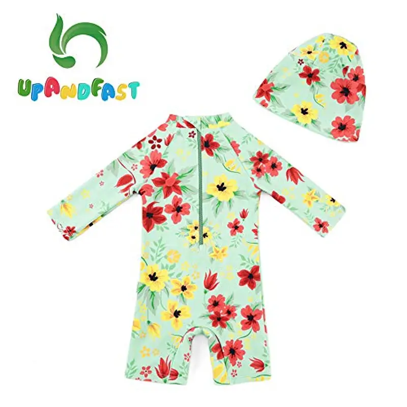 upandfast Costume da Bagno Intero per Neonati(24-36 Mesi, Verde Chiaro) miniatura 2