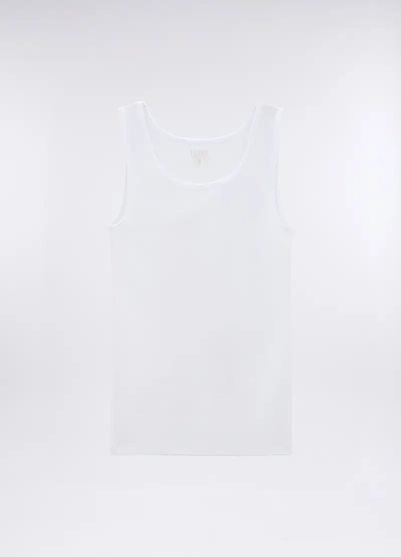 2 Pack Canotte In Cotone A Costine Uomo, Unisex, Bianco ottico