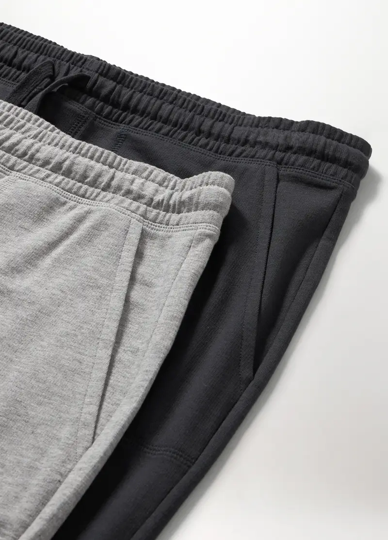 2 Pack Jogger Con Coulisse Uomo, Unisex, Nero/Grigio miniatura 2