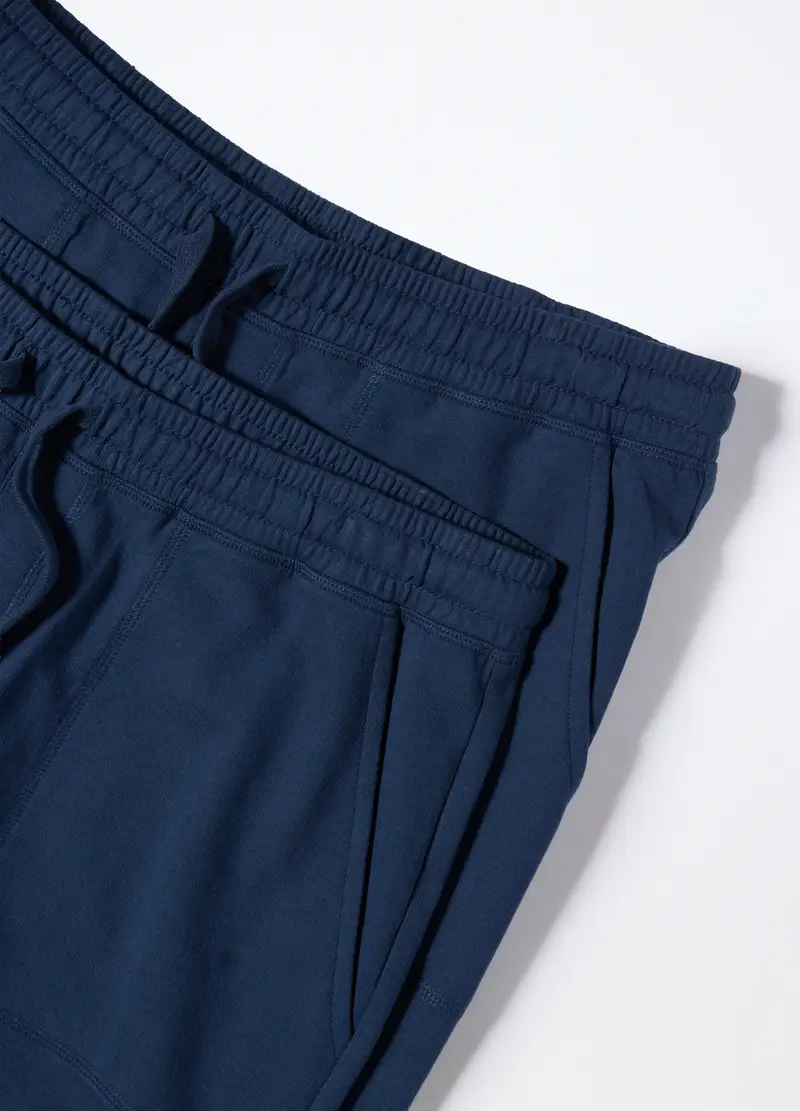 2 Pack Jogger In Felpa Di Cotone Uomo, Unisex, Blu Bluette miniatura 2