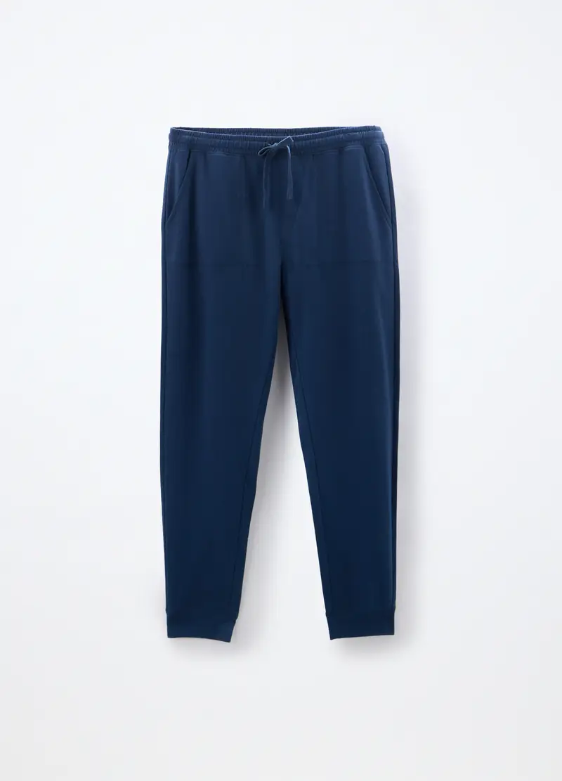 2 Pack Jogger In Felpa Di Cotone Uomo, Unisex, Blu Bluette