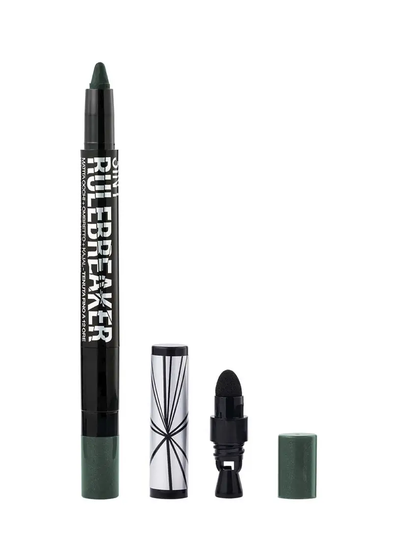 3 In 1 Rule Braker - Eyeliner, Eye Kajal, Eyeshadow, Unisex, Verde scuro