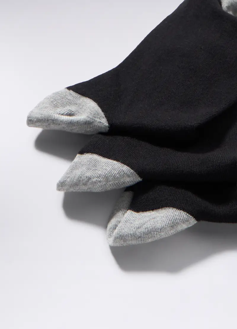 3 Pack Calzini Alla Caviglia Uomo, Nero miniatura 2