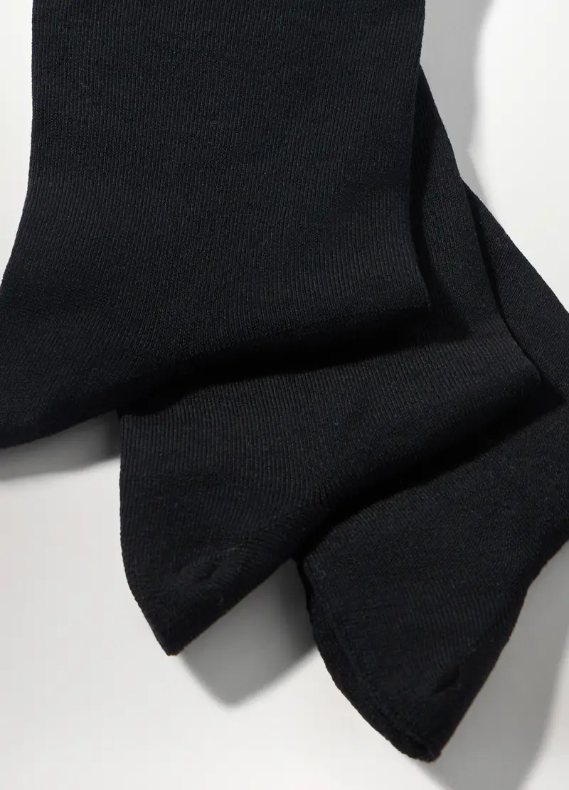 3 Pack Calzini Sneaker In Cotone Stretch Uomo, Nero miniatura 2