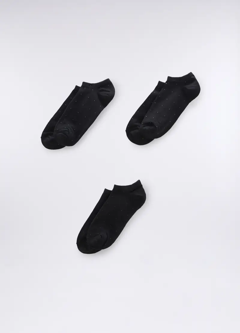 3 Pack Calzini Sportivi A Pois Uomo, Nero