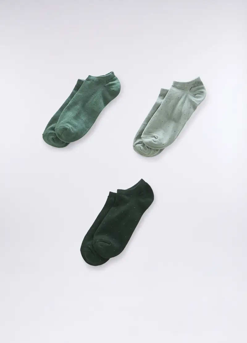 3 Pack Calzini Sportivi A Pois Uomo, Verde