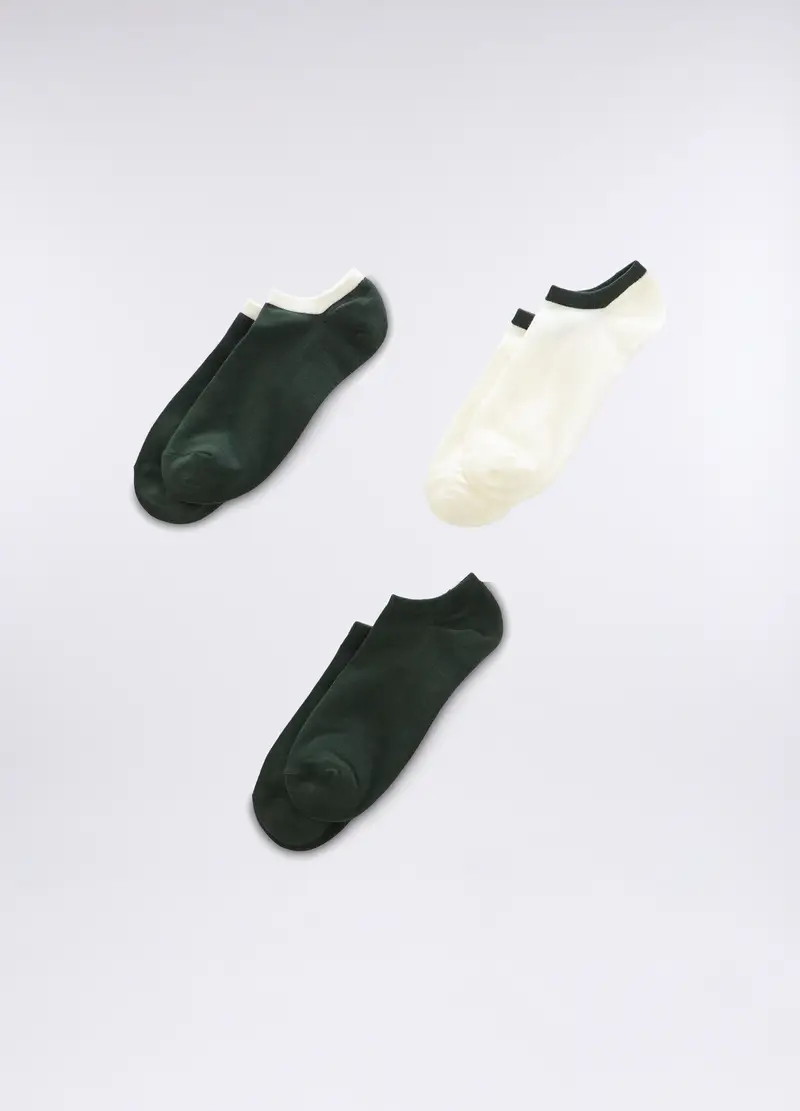 3 Pack Calzini Sportivi Con Fascetta Uomo, Bianco/Verde