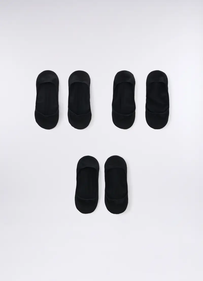 3 Pack Fantasmini In Cotone Stretch Uomo, Nero