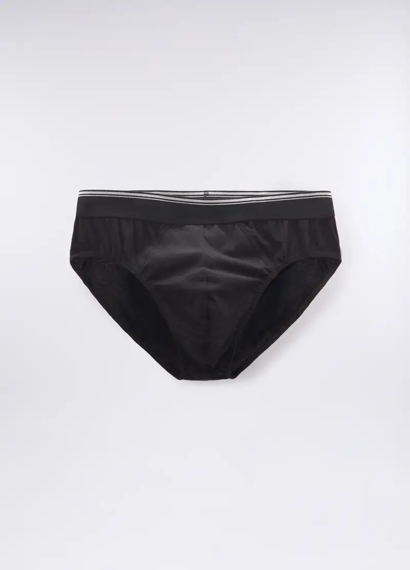 3 Pack Slip Con Elastico A Contrasto Uomo, Nero