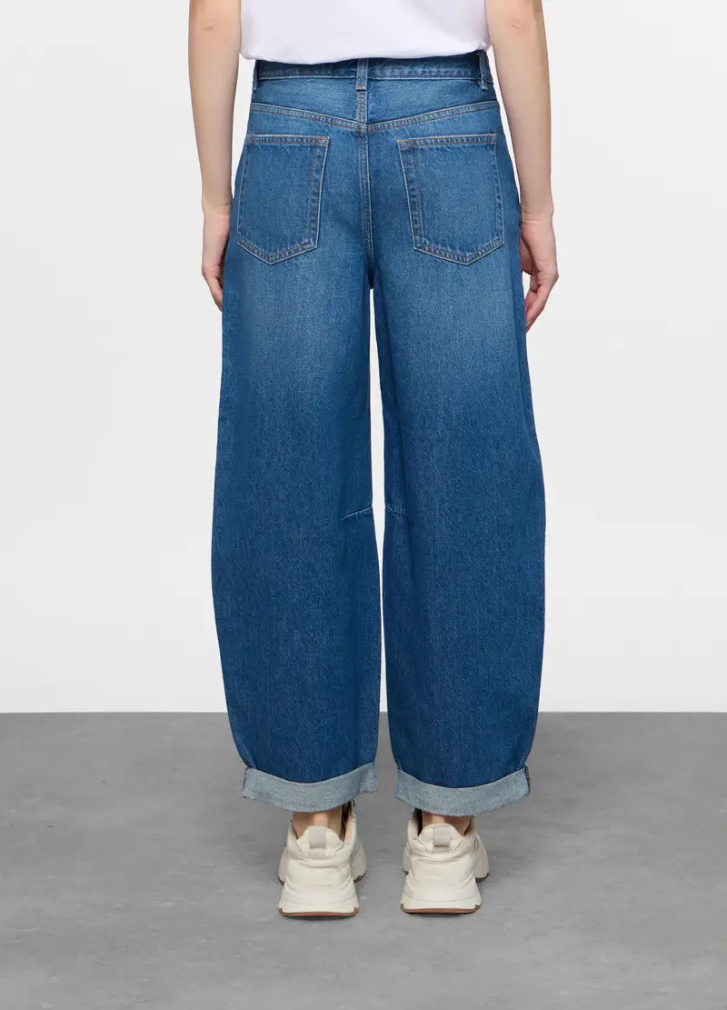 5 Tasche Fit Barrel In Denim Donna, Blu miniatura 3