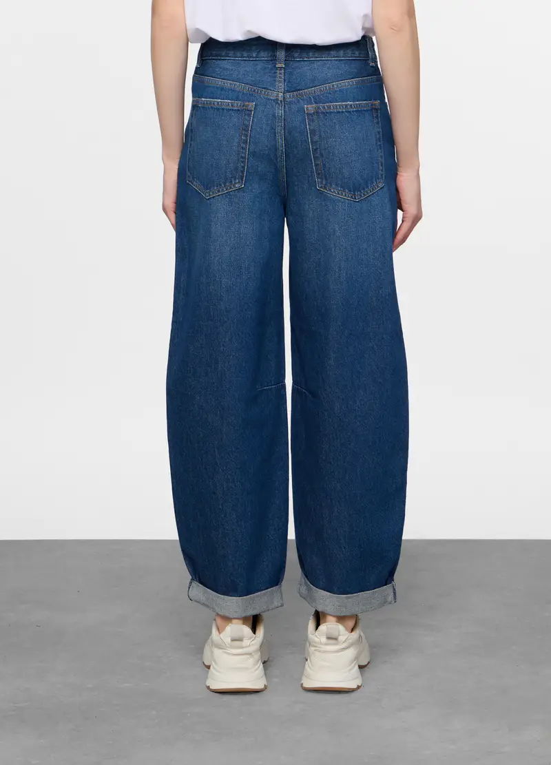 5 Tasche Fit Barrel In Denim Donna, Blu scuro miniatura 3