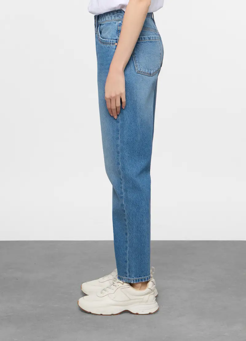 5 Tasche Fit Mom In Denim Donna, Blu miniatura 2