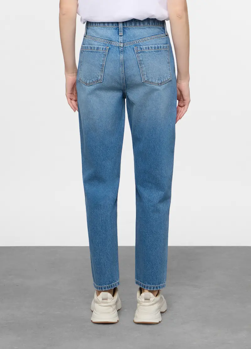 5 Tasche Fit Mom In Denim Donna, Blu miniatura 3