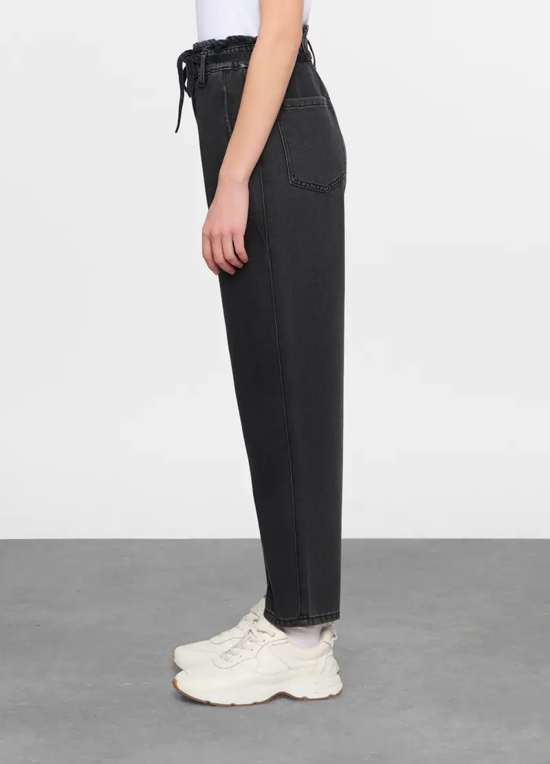 5 Tasche Fit Slouchy In Cotone Donna, Nero miniatura 2