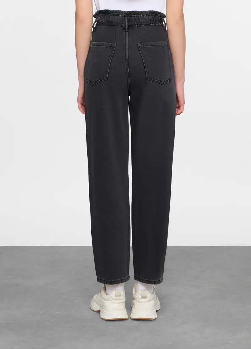 5 Tasche Fit Slouchy In Cotone Donna, Nero miniatura 3